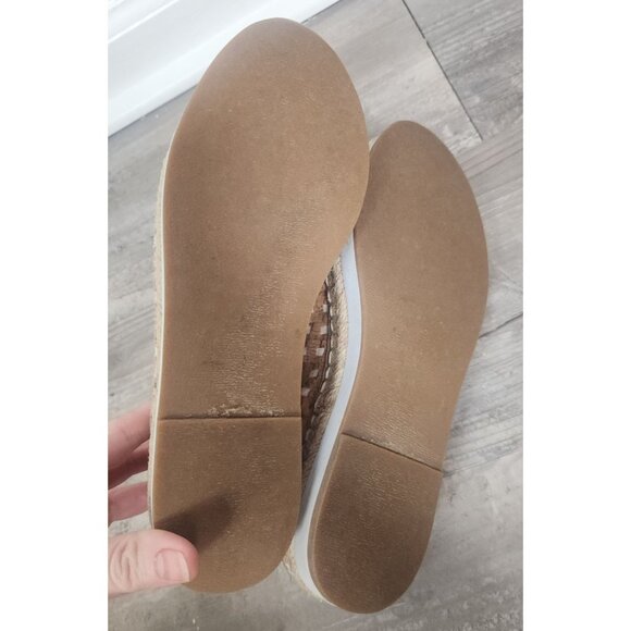 Sondra Roberts Women's Sz. 7 Ellie Cork Metallic Weaved Espadrille Loafers - Picture 10 of 10